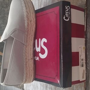 Ladies size 11 grey slip on Espadrilles